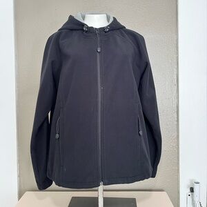 Cabela’s Black Softshell Hooded Jacket Women’s M Fleece Lined Outdoor Coat 2